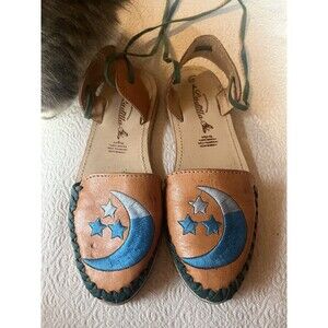 Padilla Women’s Huaraches Lace Up Star Moon Sandals Size 7/8